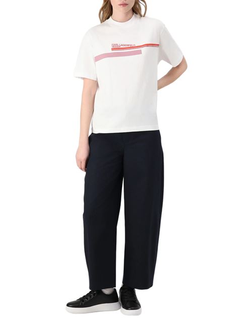T-shirt donna bianca in jersey Karl Lagerfeld jeans | A2W17032100